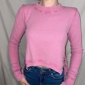 Free People Pink Tie Up Top!!